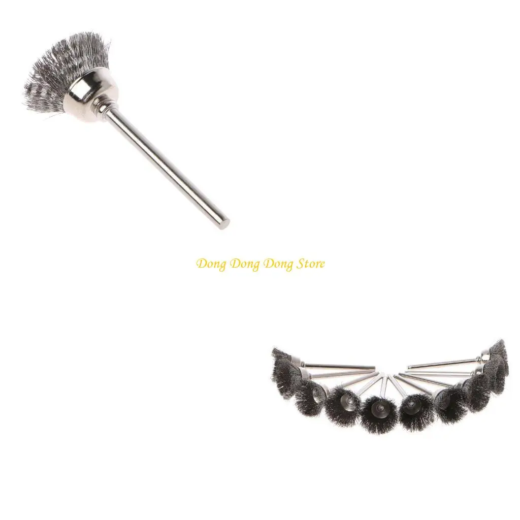 

Wire Wheel Cup Brush Set Round Shank Wire Brush for Cleaning Rust Stripping & Abrasive 10 Pieces Stainless Steel