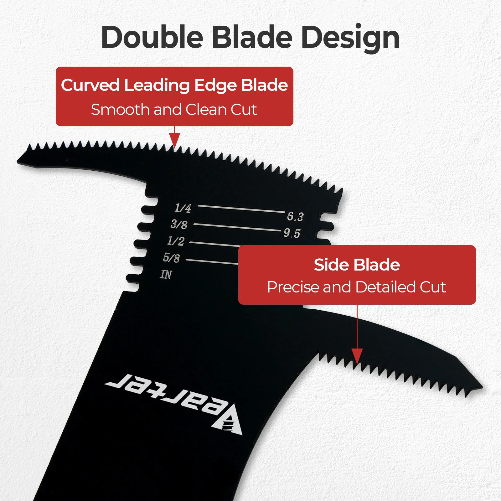 Vearter 2Pack HCS Oscillating Multi-tool Swing Saw Blade Specifical For Drywall PVC Plastic Plasterboard Wood Panel Cutting