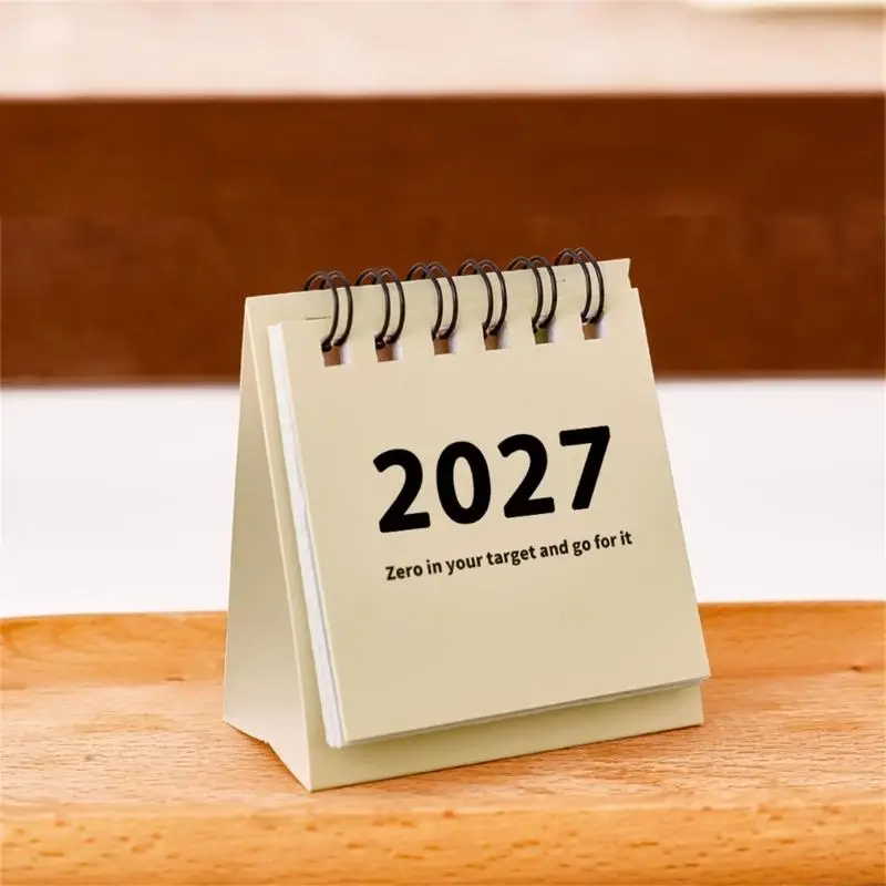 2027 Miniature Standing Calendar for Desk Planning and Reminder Writing