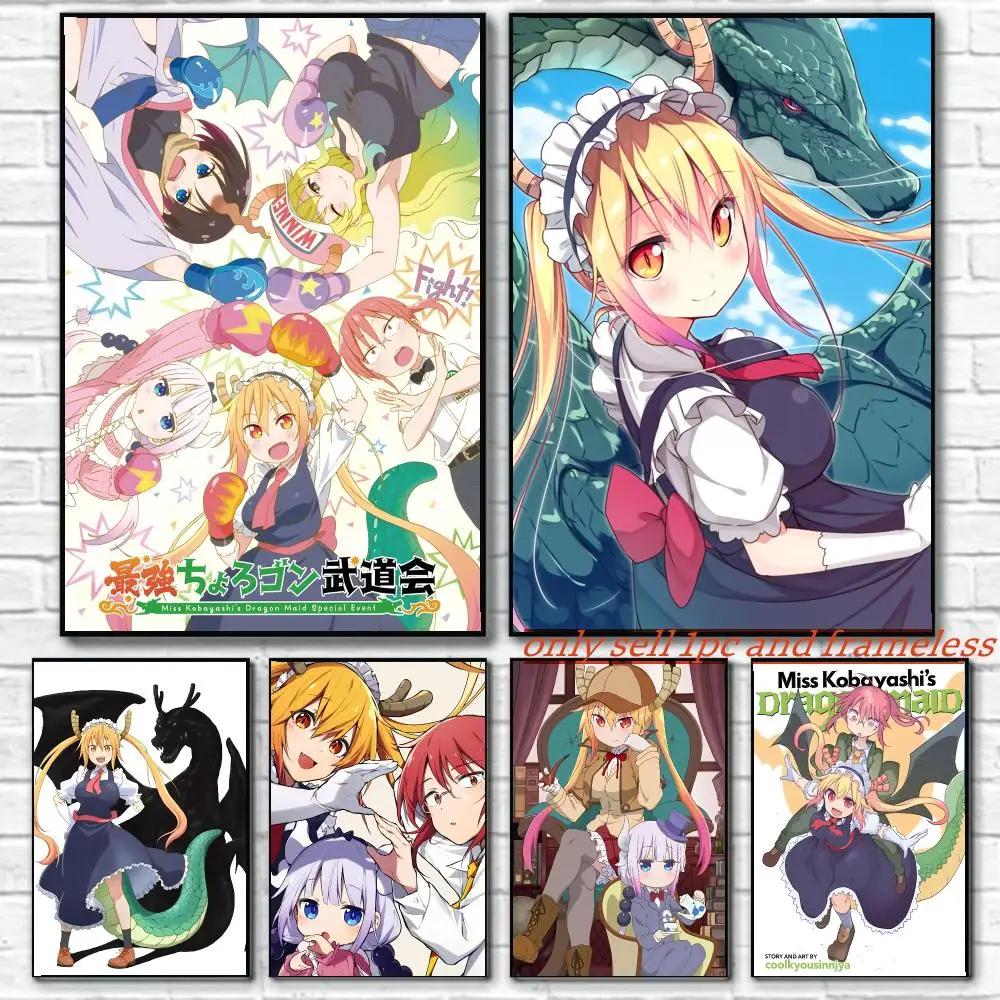 Anime Miss Kobayashi's Dragon Maid Poster Painting with prints Home bedroom living room decoration gift