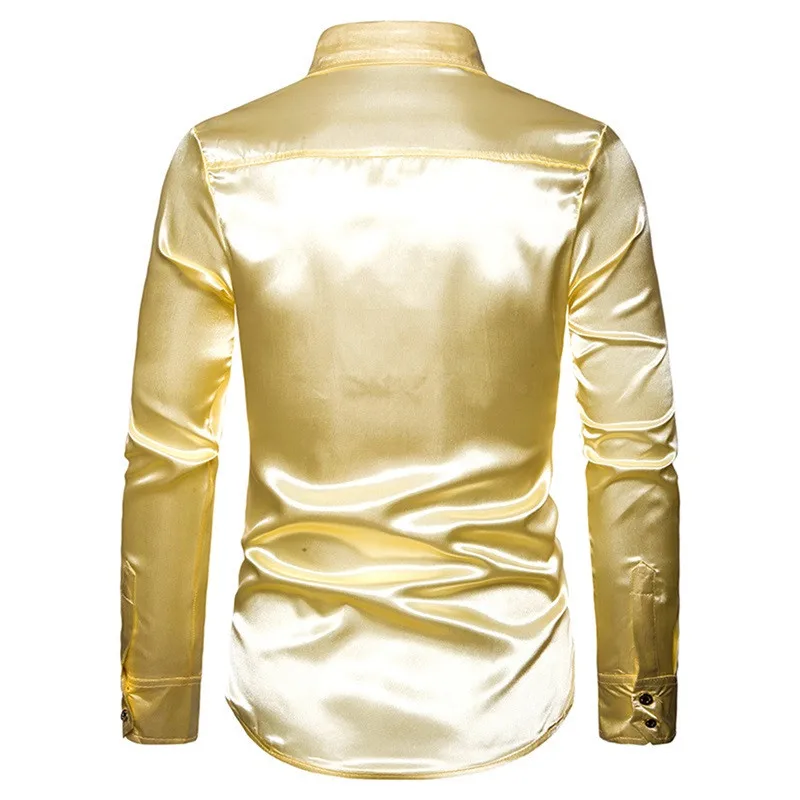Long Sve Men's Wedding Dress Shirt Soft Comfortable Shine B  Collar Fleece Lined Thickened Special Wide Fit Autumn Wear