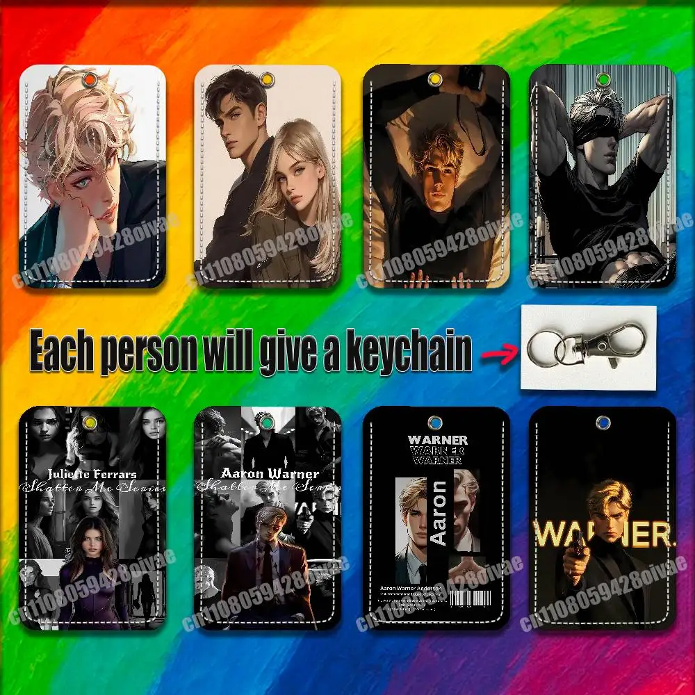 

Juliette Ferrars Aaron Warner S-Shatter Me For ID Clips Credit Bank Bag Bus Meal Card Holder Cover Pocket Decoration Keychain