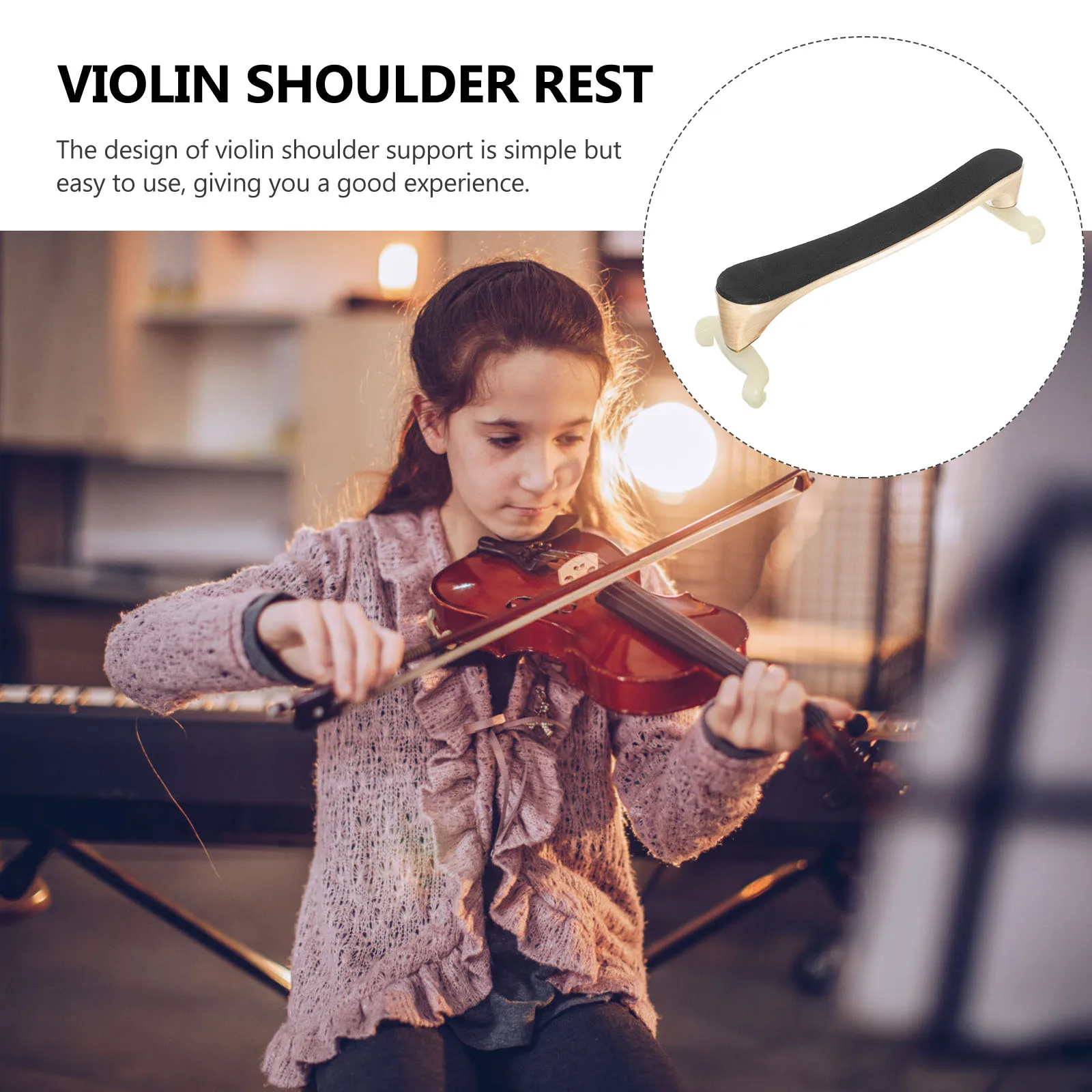 

Wooden Violin Shoulder Rest Comfortable Simple Design Prevents Pressure Practical Accessory Excellent Material Portable