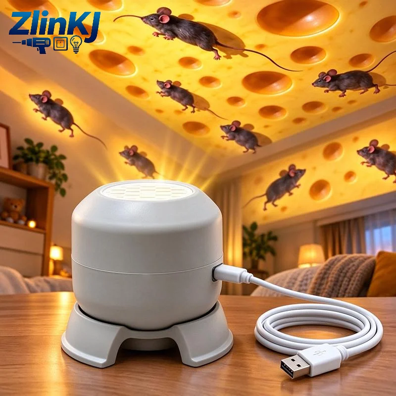 Cat Mouse Projector Light, Mouse Light Game for Indoor Cats, Rotatable LED Projection Pet with 360° Adjustable Base