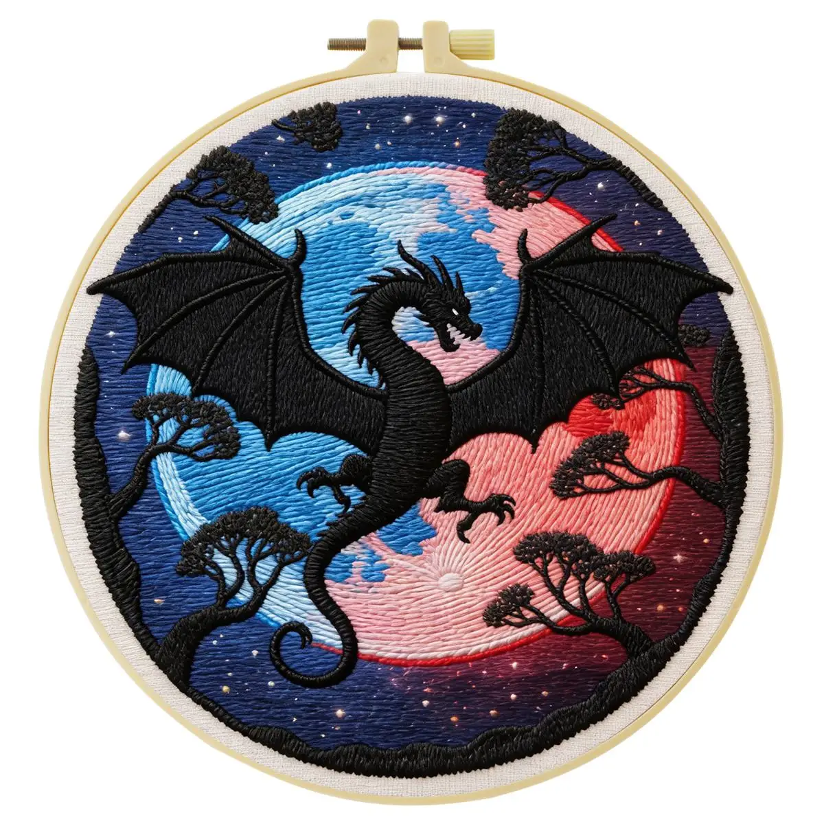 1 Stück 20X20CM/15X15CM 7,87/6,3 Zoll Tier - Dinosaurier Stickerei Starter-Kit DIY-Kit DIY-Stickerei-Set Handarbeiten Heimdekoration – Detail 3