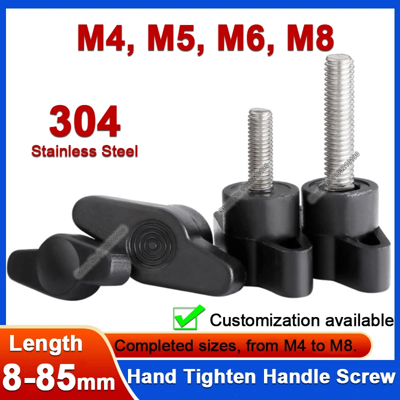 

1-10pcs M4 M5 M6 M8 Stainless Steel Hand Tighten Handle Bolts Z-handle Hand Knob Mechanically Adjustable Thumb T-Handle Screws