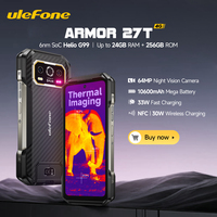 【2024 New】Ulefone Armor 27T 4G Rugged Phone 10600mAh Night Vision Camera Smartphone Android 14 Up to 24GB+256GB 120Hz 33W Charge