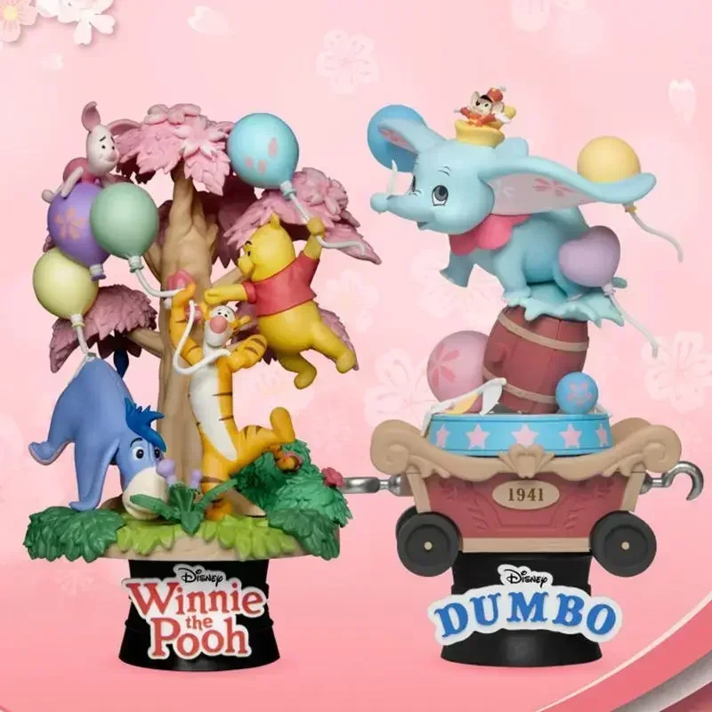 Kawaiii Disney Classics Sakura Series Dumbo Winnie Pooh Bear Action Figures Toys Cute Elephant Dolls Desktop Decor Kids Gift