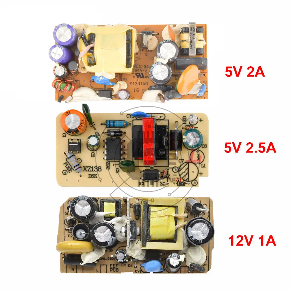 AC-DC 5V 2A 5V 2.5A 12V 1A Switching Power Supply Module Bare Circuit AC 220V to DC 5V 12V Board for Replace/Repair