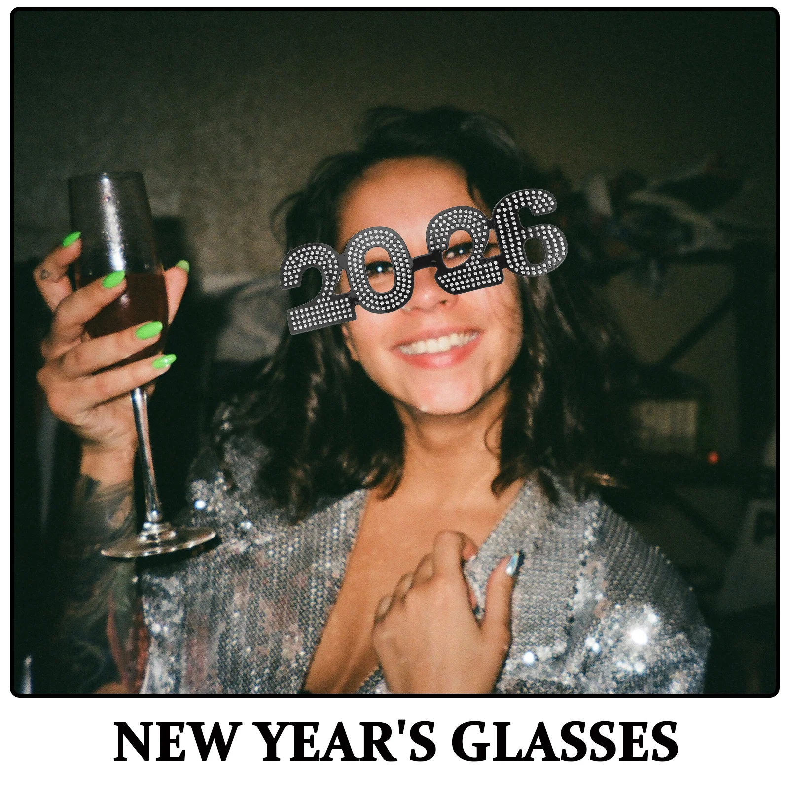 Lunettes à chiffres brillants pour le nouvel an 2026, 4 pièces, pour les fêtes Nye, accessoires Photo amusants pour les réunions de famille et d'amis