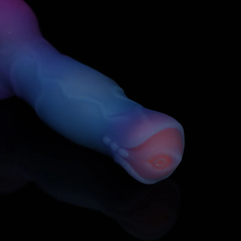 2023 Luminous Dog Dildo Pussy Plug Suction Cup Wolf Fake Penis Comfortable Enough Strap On Sex Dog Anal Plug Man Women Sex Shop