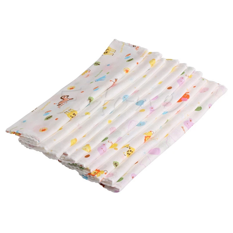 New 10Pcs/set NewBorn Gauze Muslin Square Cotton Handkerchief towel Multi Layer Bath Wash Baby Handkerchief Towel