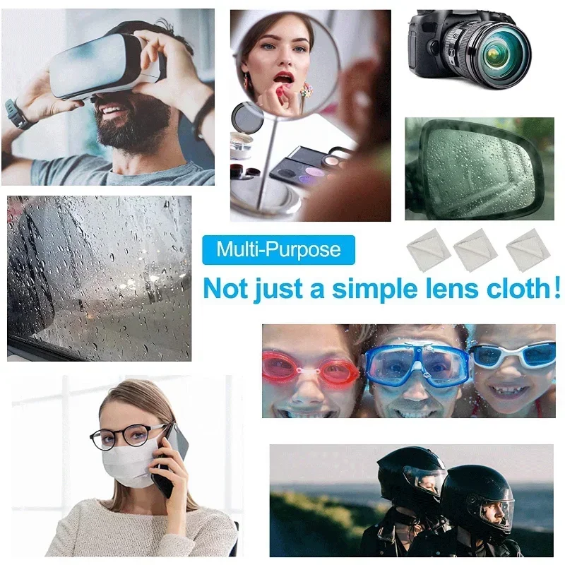 Противотуманная ткань для очков, новая наногерметичная упаковка, противозапотевающие солнцезащитные очки без следов, предварительно увлажненная протирка, многоразовые салфетки для очков
