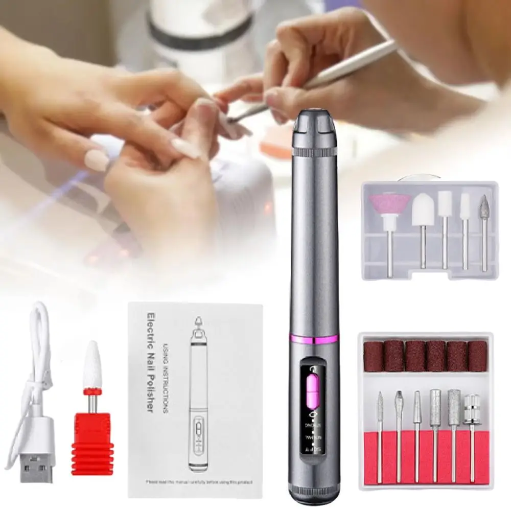 

High-Speed Electric Nail Drill Machine Professional Portable Nail Removal Tool with Drill Bits Low Noise Electric Nail Polisher