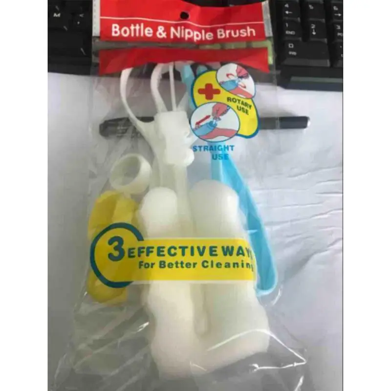 Set sikat botol bayi dengan dot bayi, sikat sedotan untuk botol cangkir termos vakum