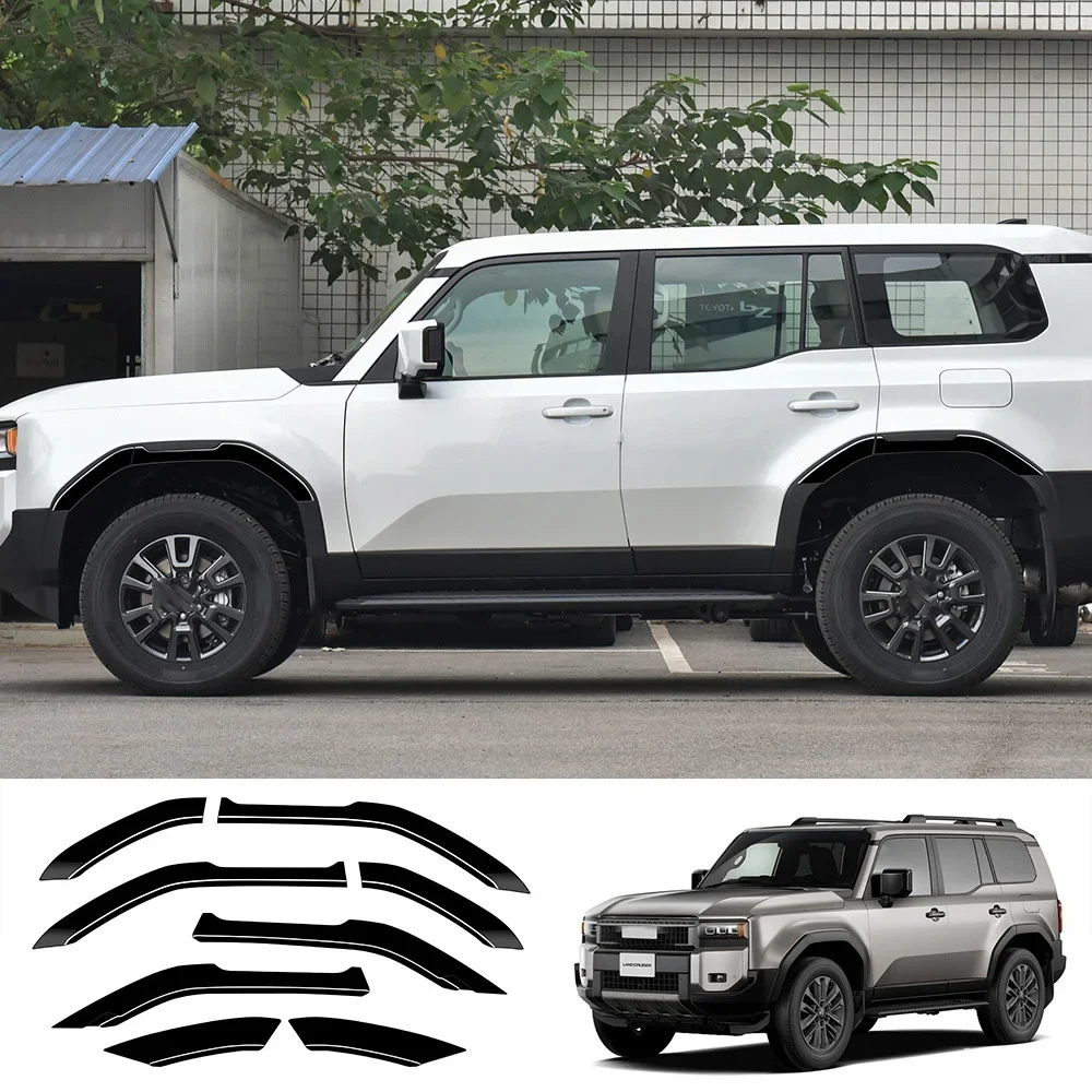 For Toyota Land Cruiser 250 Prado LC250 2024 2025 ABS Car Fender Flare Strip Wheel Eyebrow Protector Wheel-arch Trim Styling