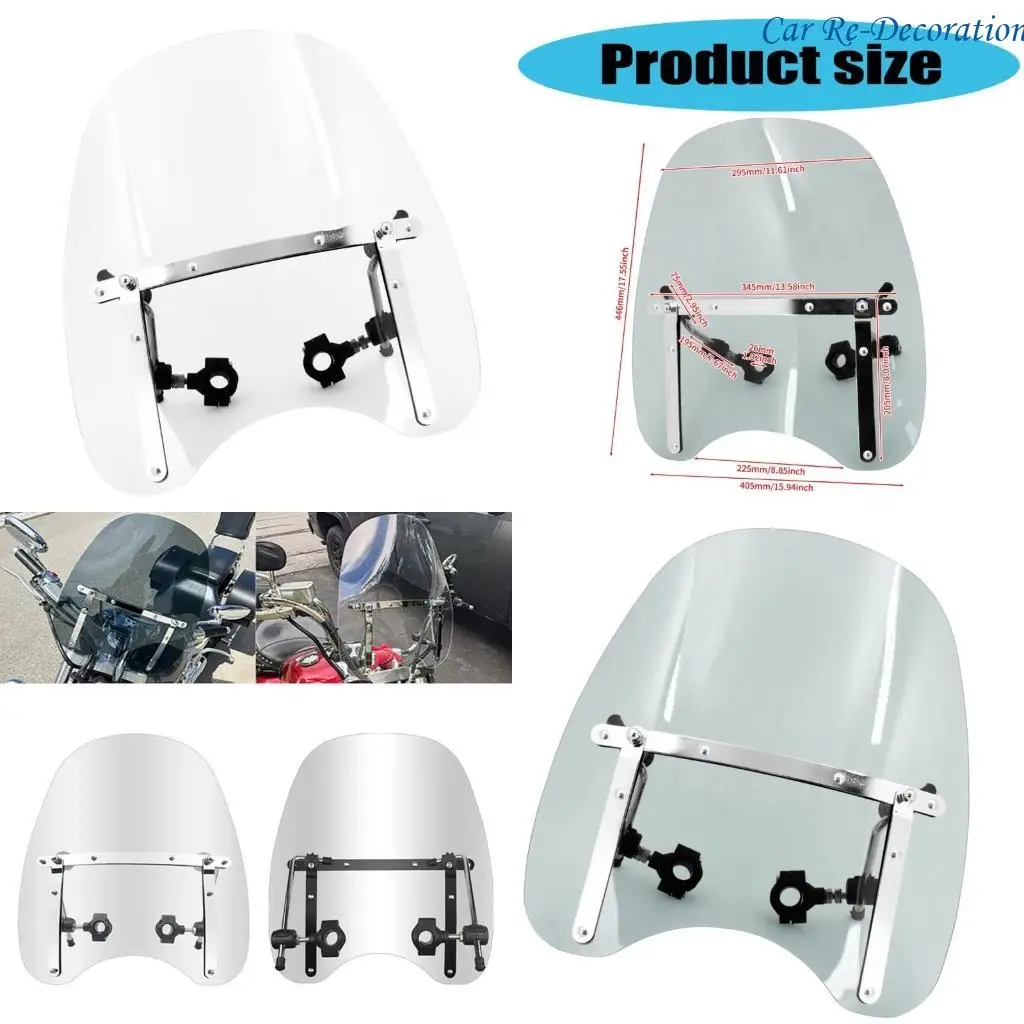 

R58D Motorcycle Wind Guard Extension Windscreens Spoiler Winds Deflector for DIY Fans