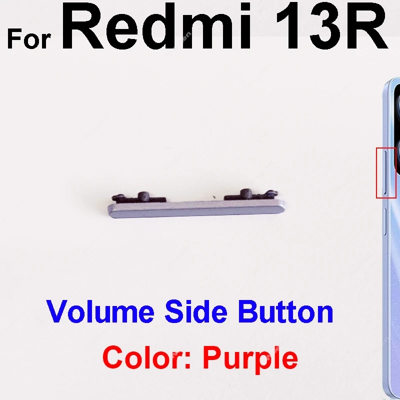 ل Xiaomi Redmi 13 13C 13R 4G حتى أسفل حجم زر الطاقة حجم الجانب زر التحكم مفاتيح جانبية استبدال إصلاح أجزاء