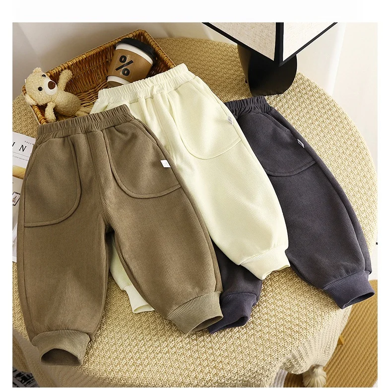 Herbst Winter Kinder-Jogginghose aus Cord Lässige Warme Kinderhose Dicke Thermische Kinderhose Jogger-Hose für Jungen und Mädchen