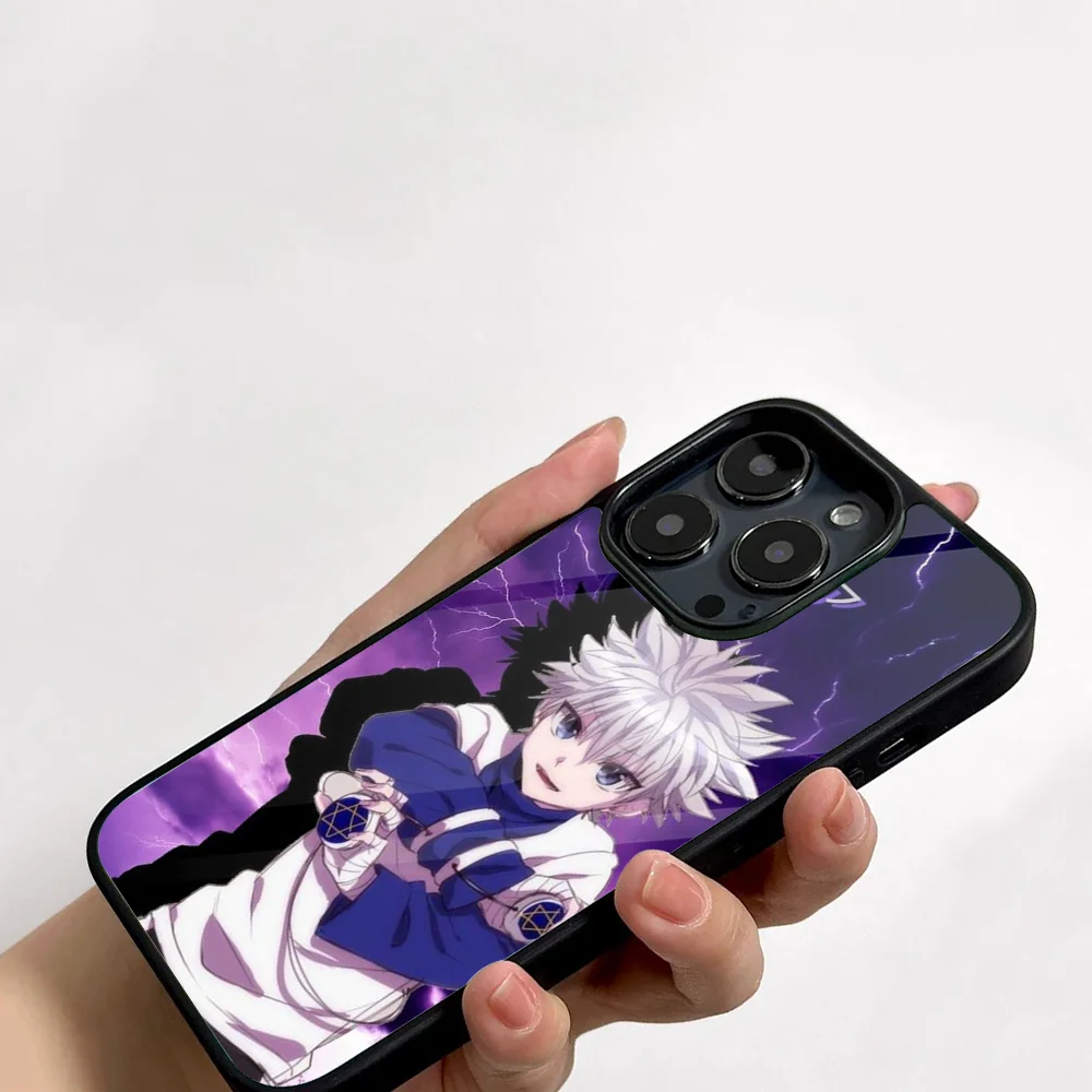 HUNTER X HUNTER Killua Zoldyck Phone Case For IPhone 11 12 13 14 15 16 Plus Pro Max Mirror Acrylic PC TPU Cover