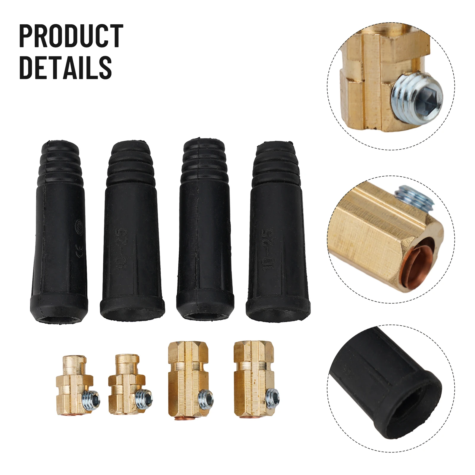 Welding Quick Connector Coupler DKJ10‑25 Fittings Flexible For 10‑25mm² Cable Rubber Brass Socket Brand New Welding