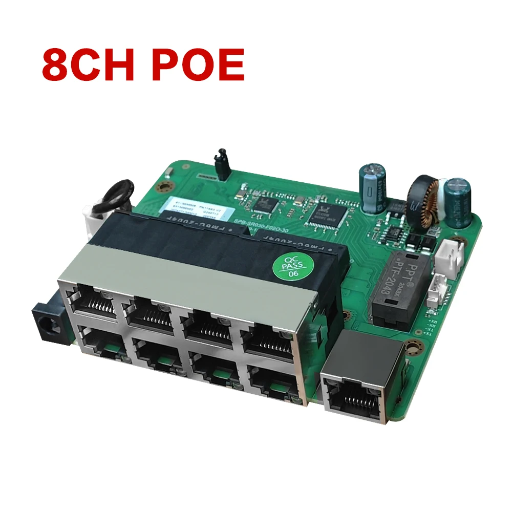 Запчасти 4K POE NVR, 48 ~ 52 В, 4/8 портов, коммутатор POE Ethernet, 10/100 Мбит/с, 12 + 36 и данные для 4K POE NVR/системы видеонаблюдения