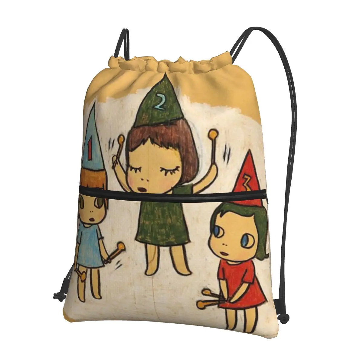 

Funny Yoshitomo Nara Backpacks Casual Drawstring Bags Shoes Bag Book Bags for Travel School