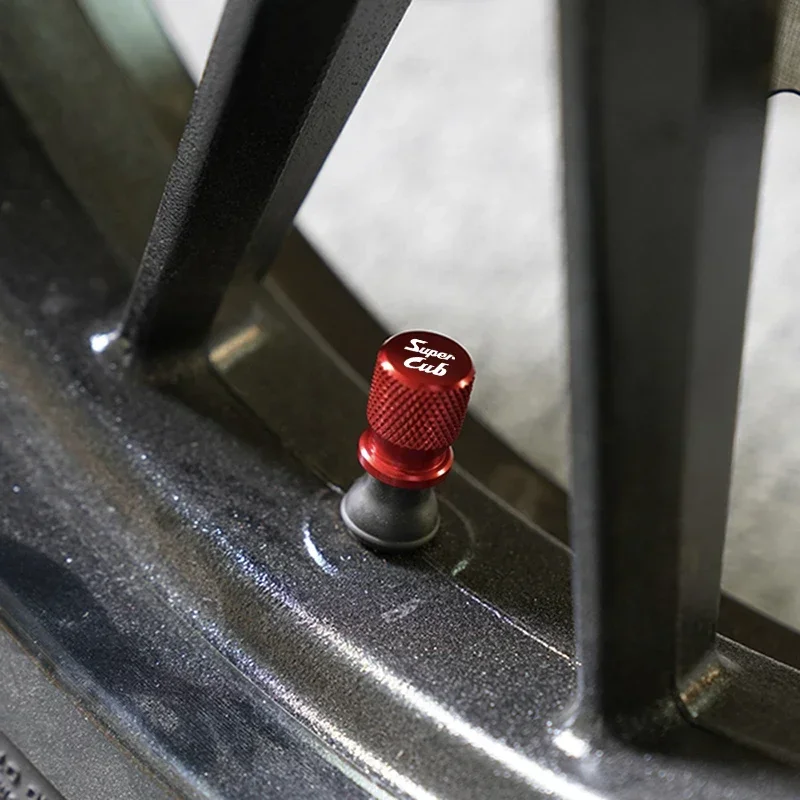 جديد 1 زوج لهوندا سوبر شبل C70 90 110 C125 دراجة نارية الملحقات صمام الإطارات منفذ الهواء الجذعية غطاء غطاء التوصيل CNC سبائك الألومنيوم #4