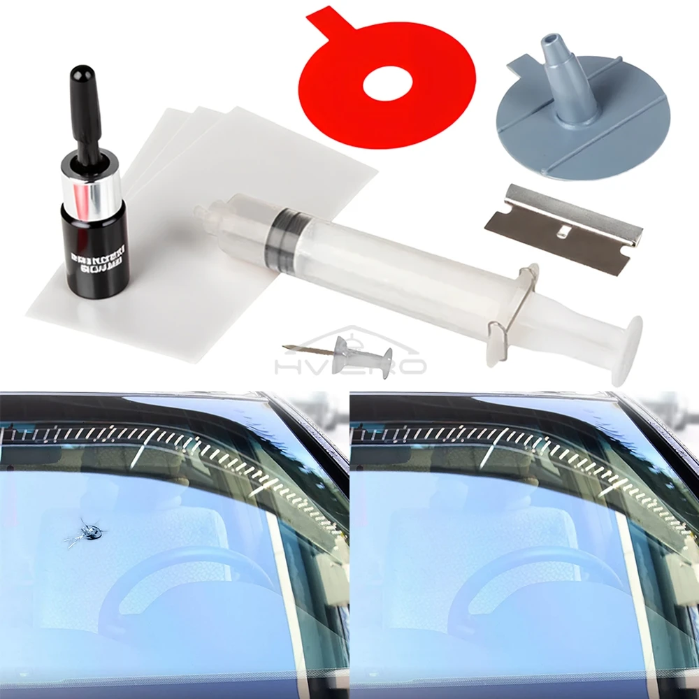 Car Windshield Repair Resin Kit Tools Windscreen Break Scratch Restoration Protective Stickers Glass Cleaner Care No Trace Wash