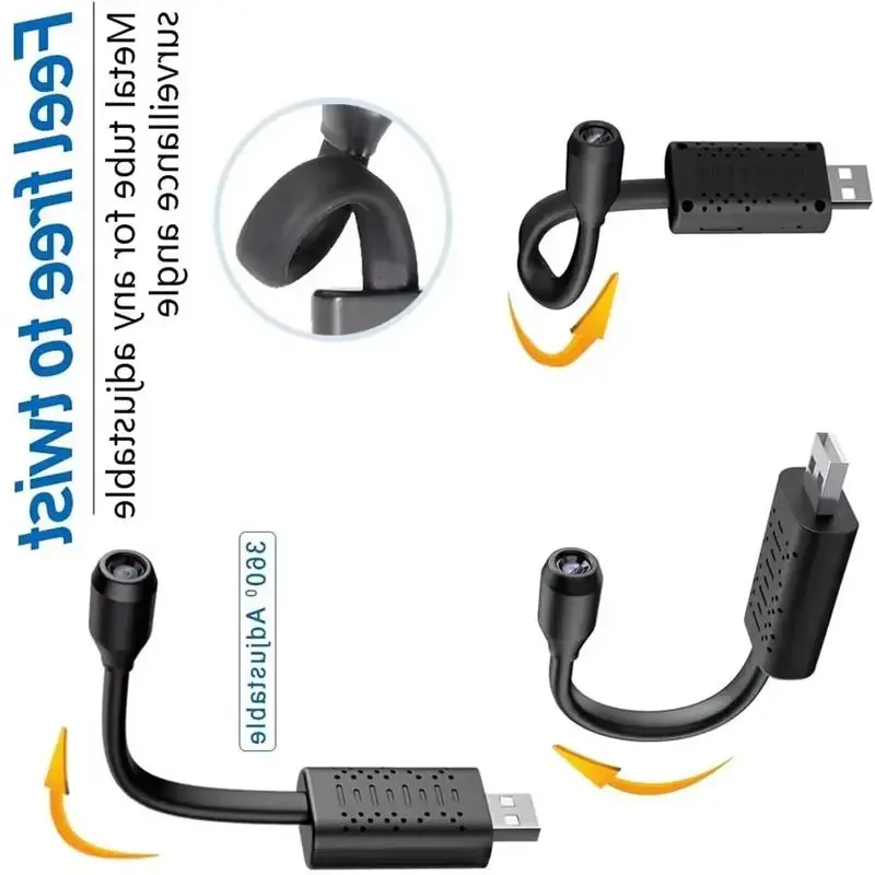 4K USB Surveillance WiFi Cameras Mini Flexible Lens Cable Motion Detection Video Recorder Security Monitoring Camcorder
