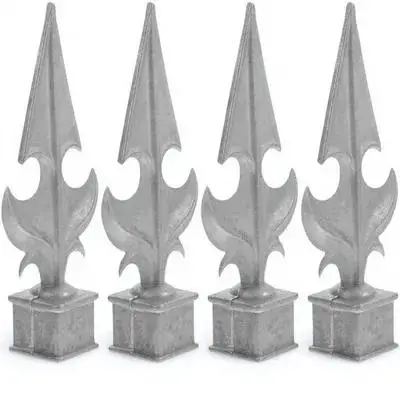 4 قطعة سياج الألومنيوم المصبوب الزخرفية Finials المعادن آخر القمم استبدال قبعات في الهواء الطلق حديقة سياج ديكور ساحة الزينة #6