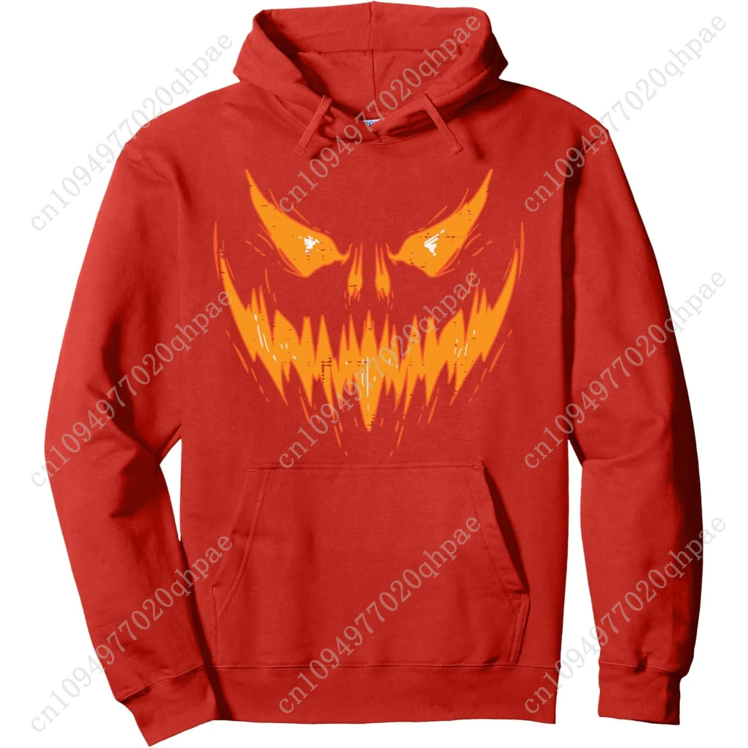Scary Spooky Jack O Lantern Face Pumpkin Halloween Heren Jongens Pullover Hoodie