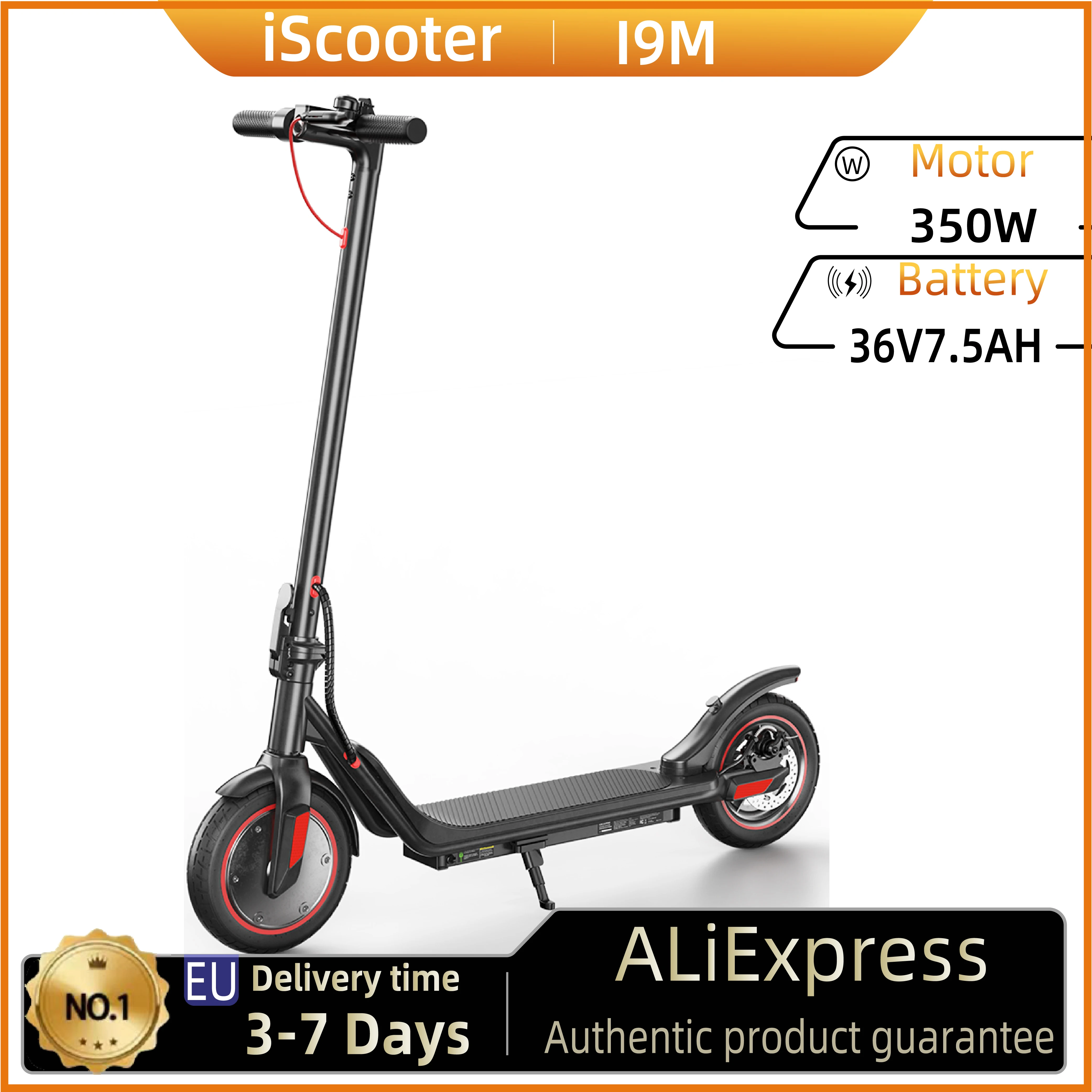 ISCOOTER I9M Adult Electric Scooter 500W Motor E- Scooter 36V7.5AH Battery Electric Scooter 10 Inch Road Tires Electric Scooter