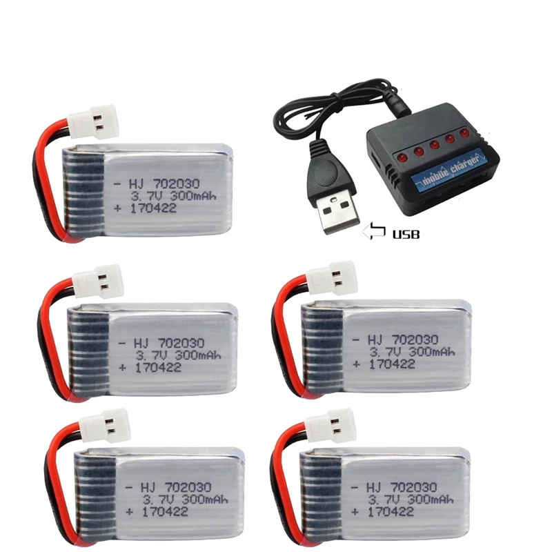 3.7V 300mAH Lipo Battery And a Charger 702030 For Udi U816 U830 F180 E55 FQ777 FQ17W Hubsan H107 Syma X11C FY530 RC Drone