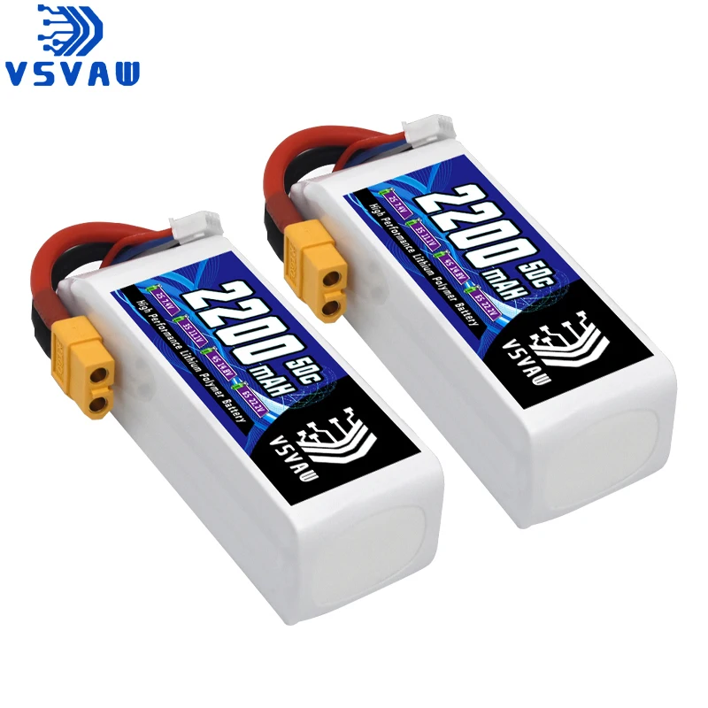 VSVAW 3S Lipo Battery 11.1V 2200mah RC Battery with XT60 Connector 90C For RC Truck Car Drones UAU Airplane DIY Racing