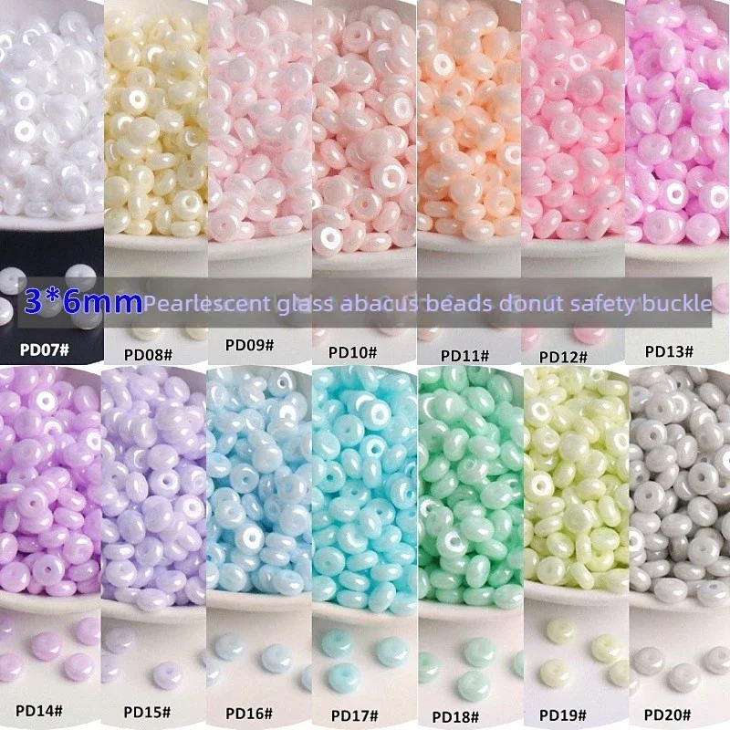3-Pack 6mm Pearl Cream Macaron DIY Handmade Beads Uniform Glass Bead Jewelry Making Supplies