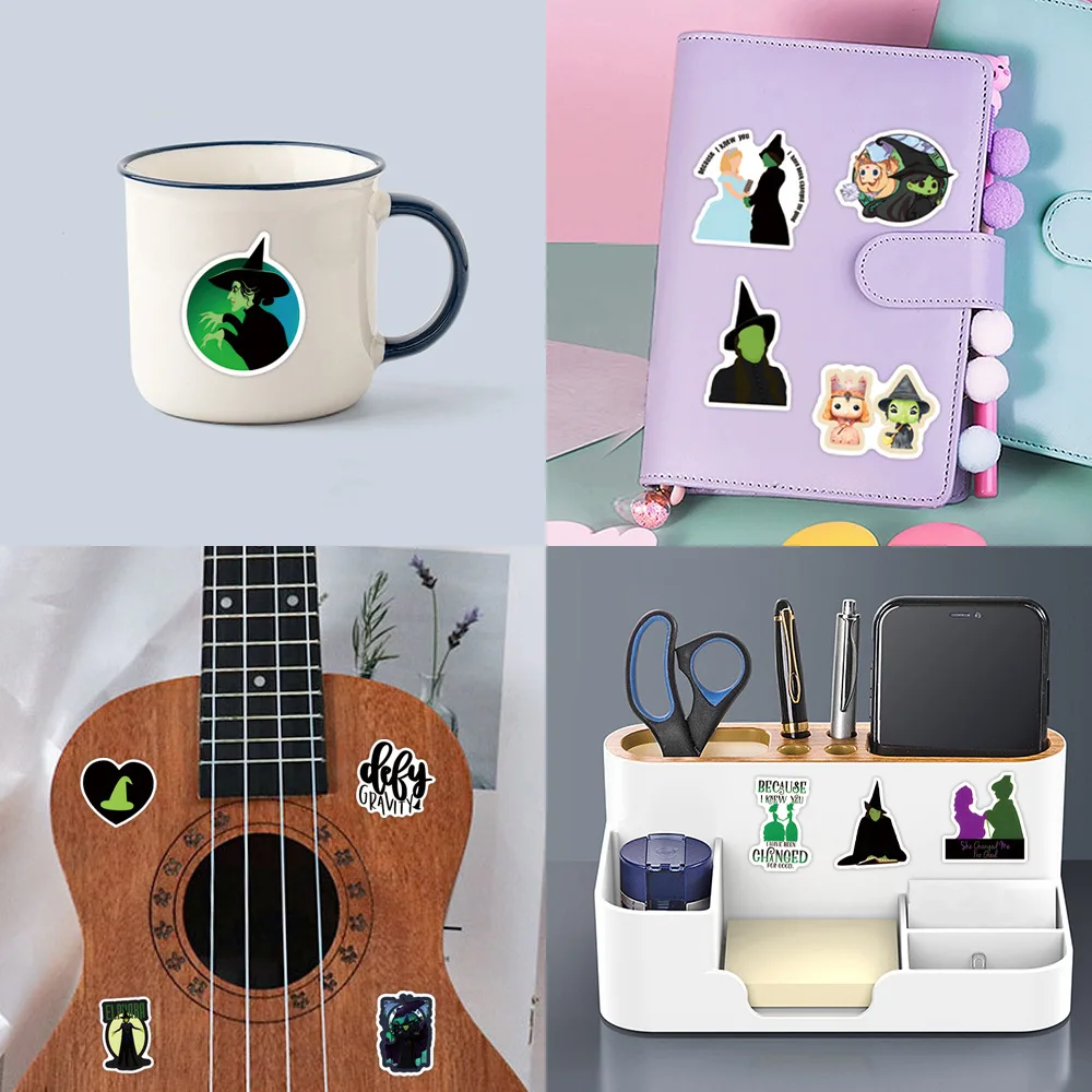 55pcs Cartoon Wicked Magical Witch Graffiti Decoration Suitcase Water Cup Computer Waterproof Sticker