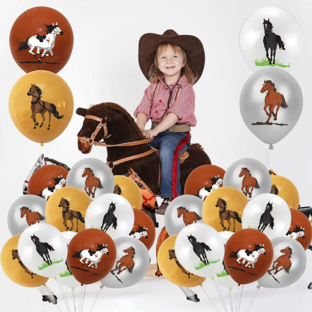12/24pcs Horse 12 Inch Latex Balloons Air Globos Cowboy Birthday Party Decorations Toys For Kid Gift Baby Shower Party Supplies