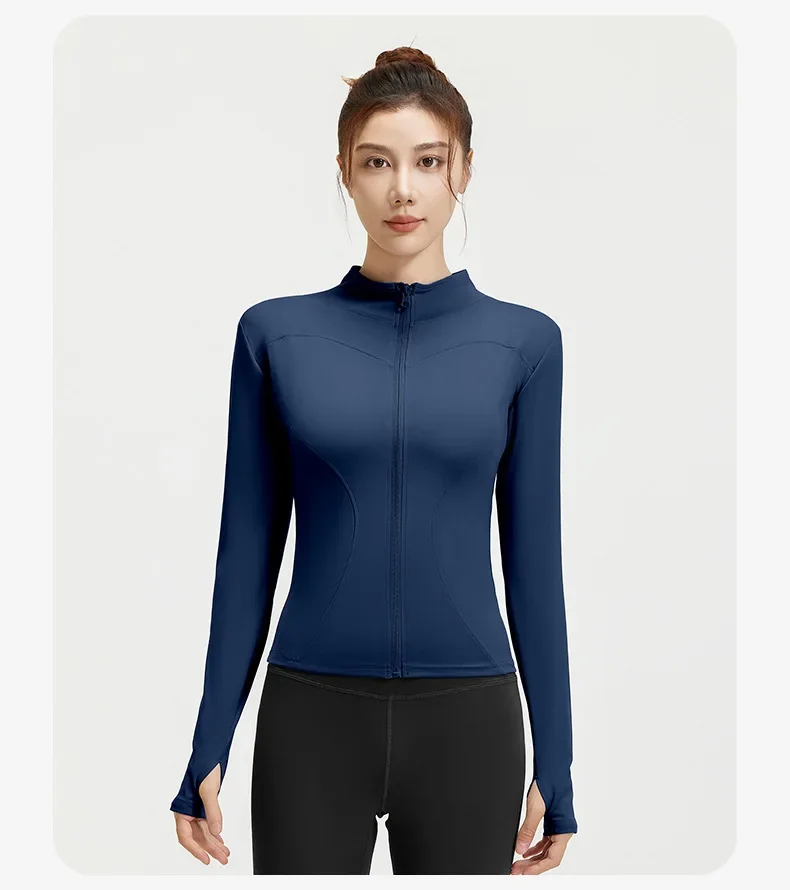 2026 Frühling Sommer Neue Yoga-Kleidung Windbreaker Damen Laufjacke Langarm Sweatshirt Sportjacken Damen Workout-Tops Activewear – Detail 28