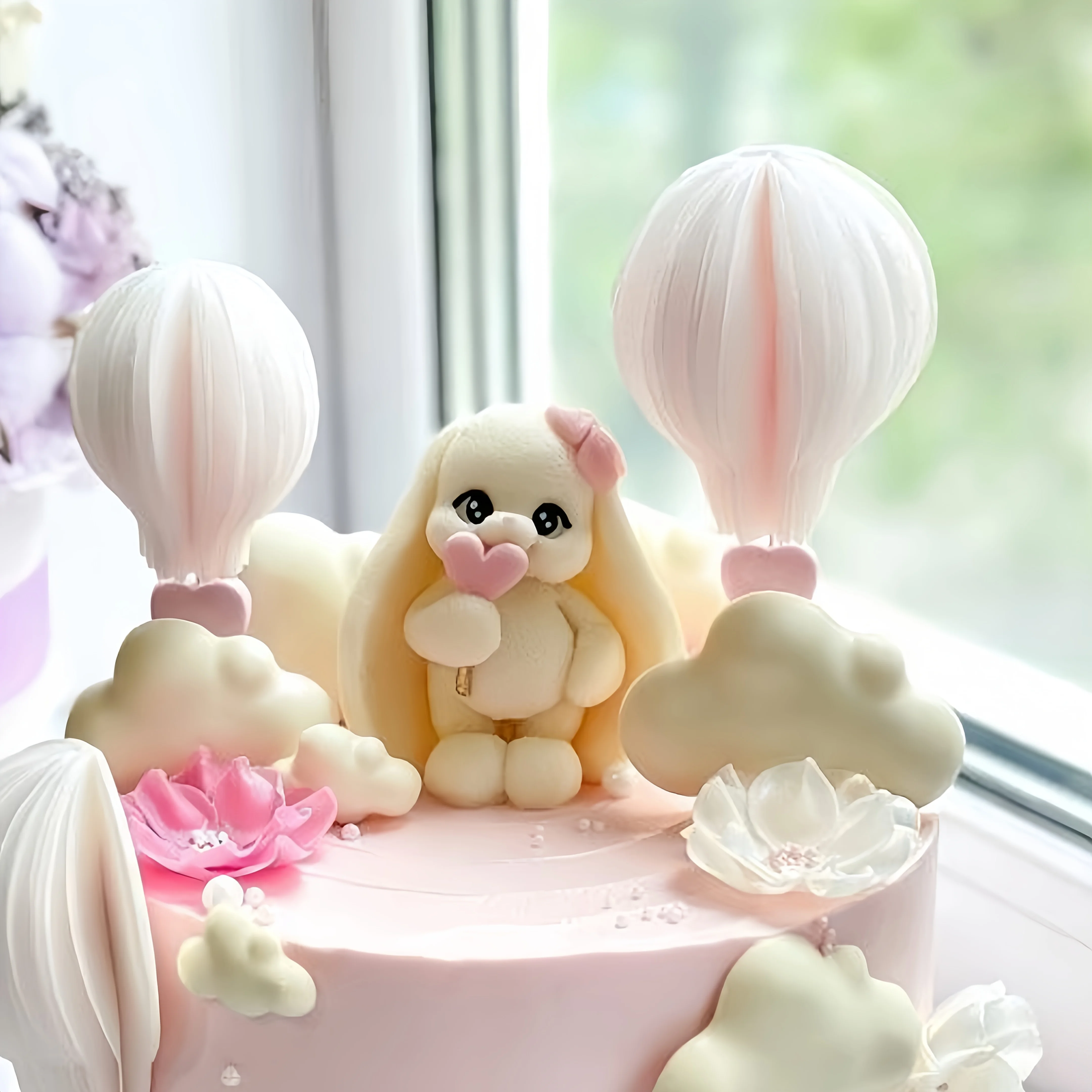 3D Rabbit Silicone Molds for Easter Bunny Epoxy Resin, Plaster & Concrete - Cute Animal Scented Candle Molds for Home Desktop