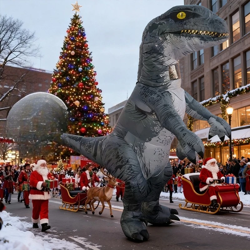 زي تيرانوصور ريكس القابل للنفخ بدلة تنكري على شكل ديناصور مبتكرة لحفلات عيد الميلاد وحفلات الكرنفال والعطلات #2