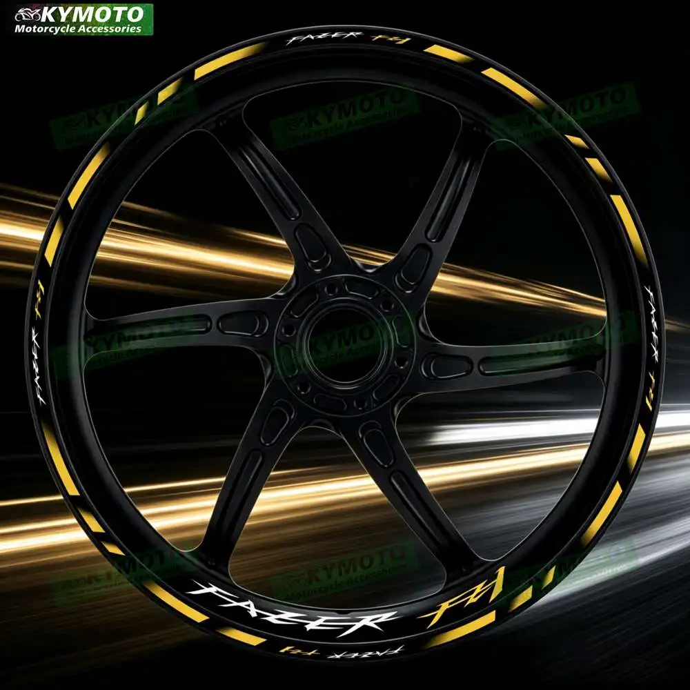 Motorcycle 17 Inch Front And Rear Racing Wheel Stickers Car Reflective Rim Motorbike Hub Tape Decal Sticker For FAZER FZ1 FZ 1