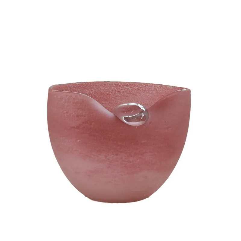 

Creative handmade pink creative magnetic powder glass fruit plate home model room countertop coffee table flower pot