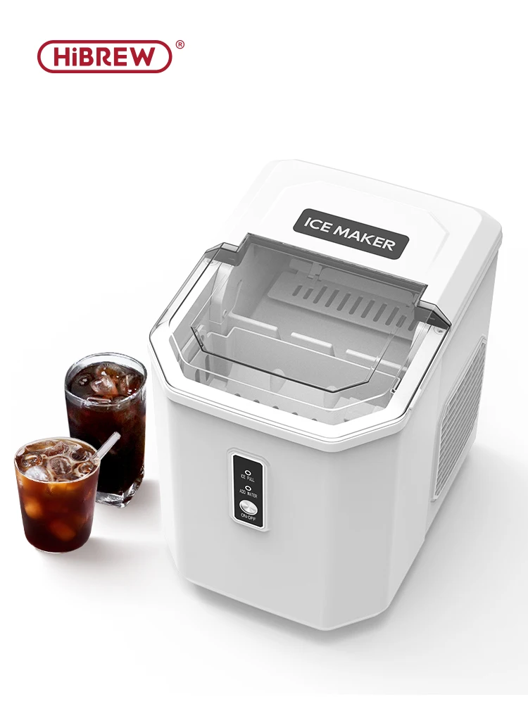 HiBREW Ice Maker Machine Automatic Home Ice Maker Self-Cleaning for Kitchen Office Bar Party 60Hz & 50Hz