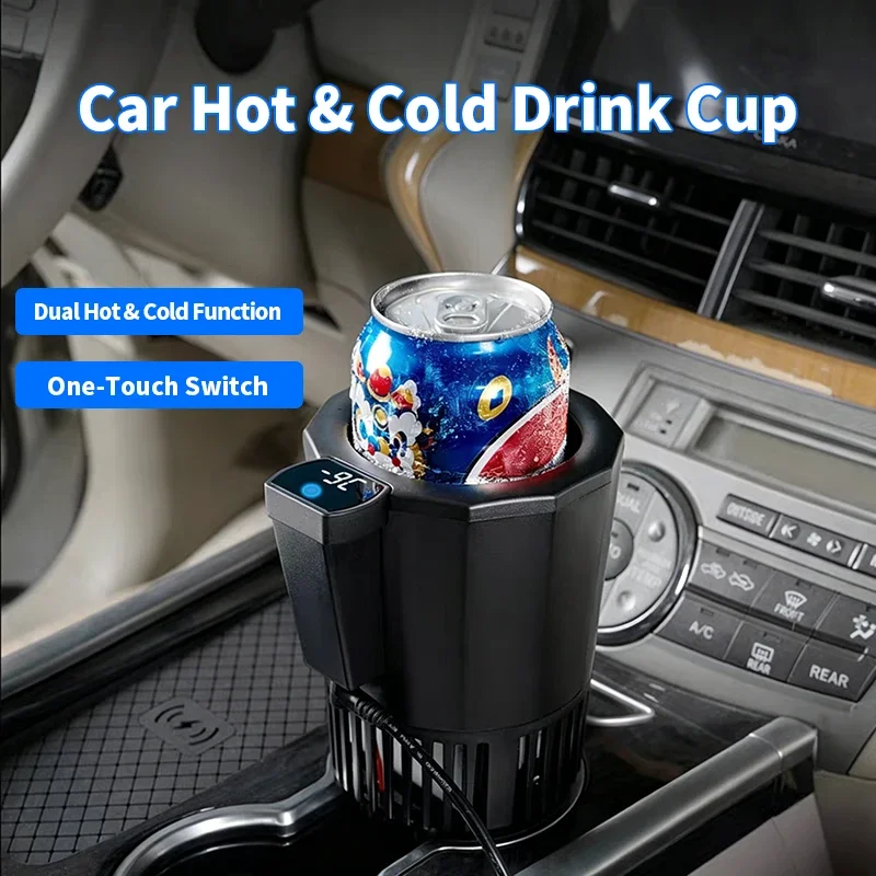 12V 12V Car Hot Cold Drink Cup Dual Function Heating Cooling Cup Holder One-Touch Switch for Coffee Soda Water Auto Mini Fridge Warm - Aliexpress Deal