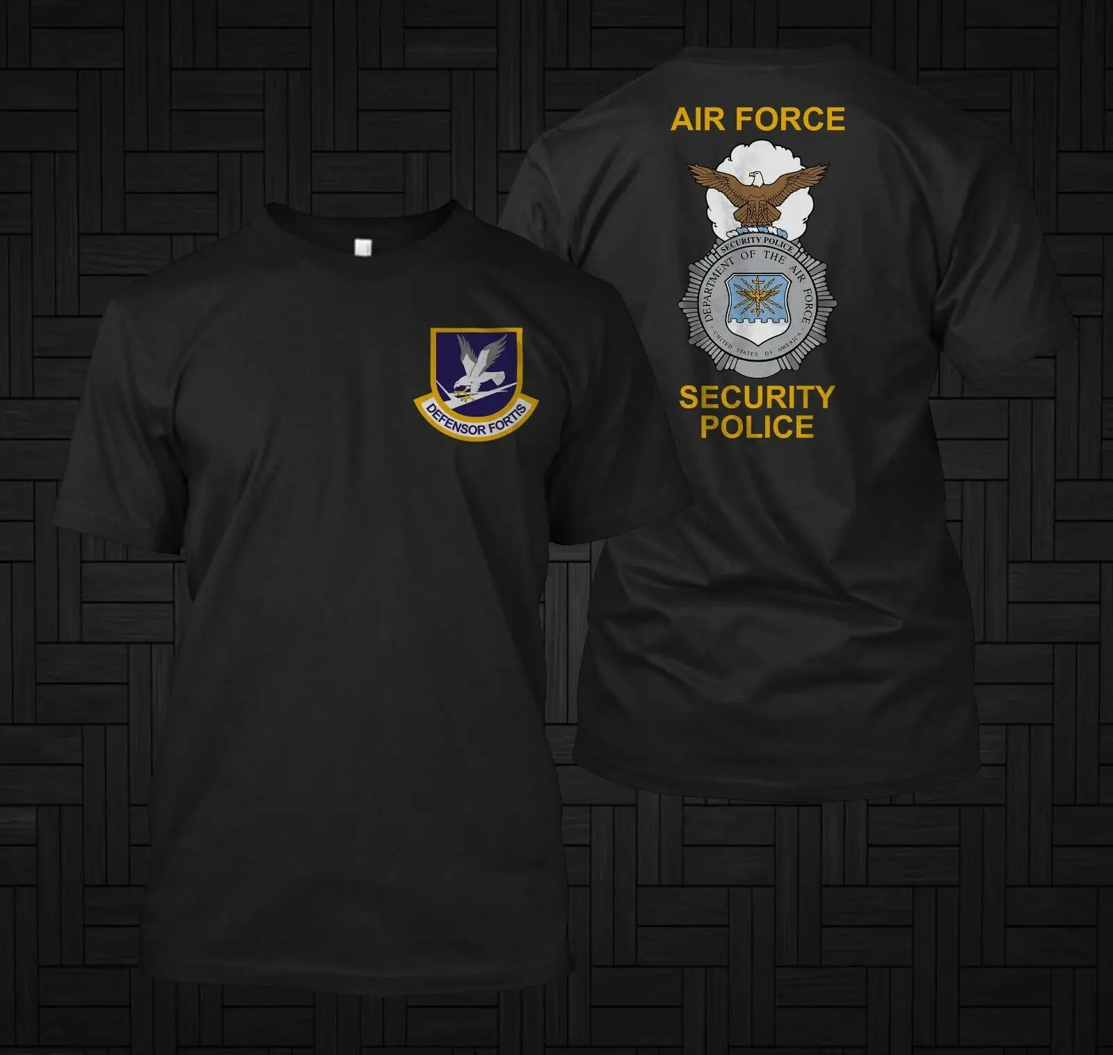 US Air Force Security Police Forces Defensor Fortis T-Shirt 100% Cotton O-Neck Short Sleeve Summer Casual Mens T-shirt