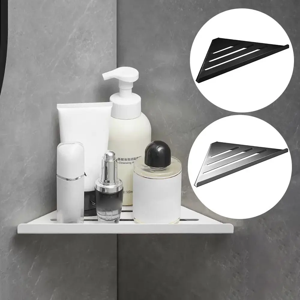 

Non Perforated Bathroom Corner Shelf Wall Mounted No Drill Space Tripod Basket Carbon Steel WC Bath Shampoo Wall Shelf