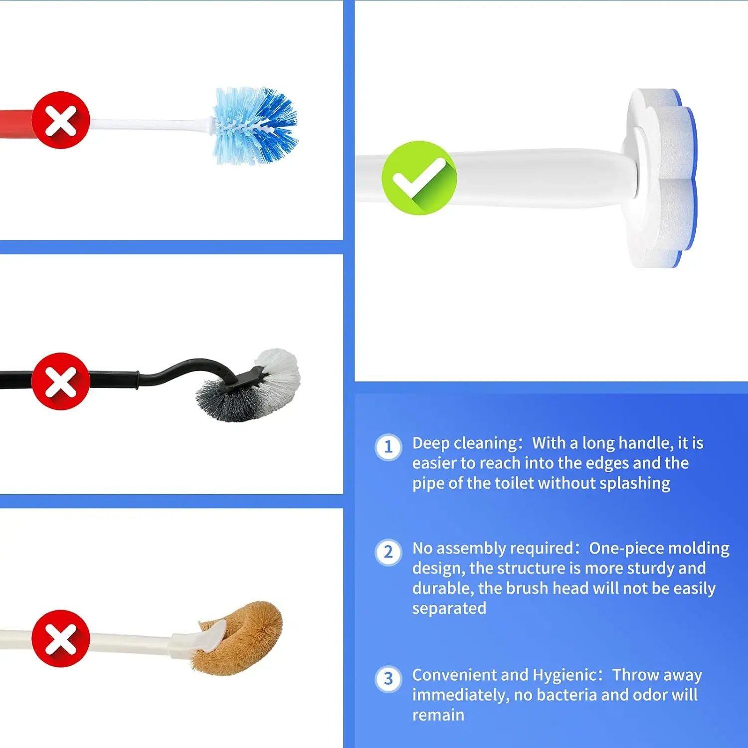 Disposable Toilet Bowl Brush with 36 Toilet Wand Refills, Toilet Bowl Cleaner Wands, Toilet Cleaning System Starter Kit view 4