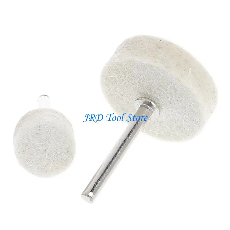 A2UD 50 Pcs 13mm Wool Felt Polishing Buffing Wheel Grinding Pad + 4Pcs 3.15 mm Shank