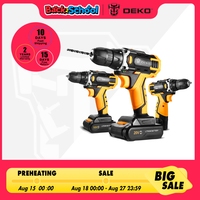 DEKO 12V 16V 20V SET1 Cordless Drill 2 Speed Electric Screwdriver DIY Mini Wireless Power Driver DC Lithium-Ion Battery 3/8-Inch